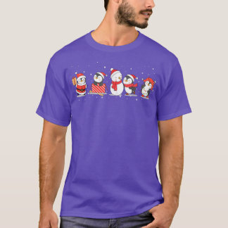 Camiseta Pinguins de Natal Feliz Natal Nova Yea