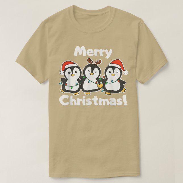 Camiseta Pinguins de Pinguim de Natal (Frente do Design)