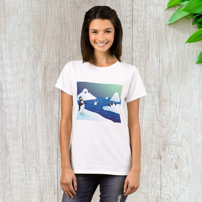 Camiseta Pinguins E Gelo (Criador carregado)