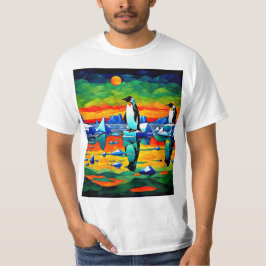 Camiseta Pinguins em blocos de gelo