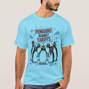 Camiseta pinguins engraçados contra pautas resistem ao prot