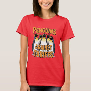Camiseta pinguins engraçados contra pautas resistem ao prot