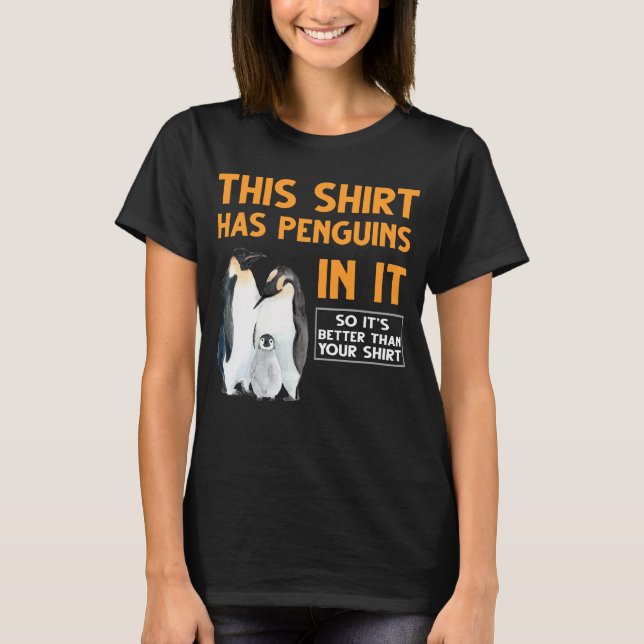 Camiseta Pinguins Engraçados da Família Penguin (Frente)
