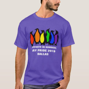 Camiseta Pinguins feitos sob encomenda do arco-íris da