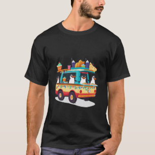 Camiseta Pinguins Fofos Dirigindo Caminhão de Comida Aquáti
