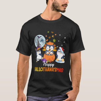Camiseta Pinguins Halloween E Feliz Natal Hallo