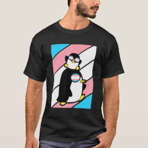 Camiseta Pinguins Orgulho Sinalizador de Transgênero LGBTQ