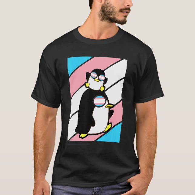 Camiseta Pinguins Orgulho Sinalizador Transgênero Lgbtq Oru (Frente)