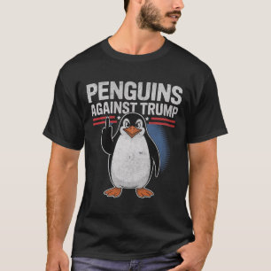 Camiseta Pinguins Pinguppers Para Cima Anti-Trump Resiste P