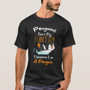 Camiseta Pinguins podem voar, não posso voar, por isso esto