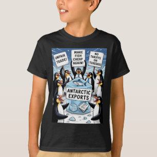 Camiseta Pinguins protestam contra direitos aduaneiros