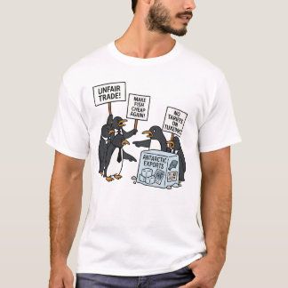 Camiseta Pinguins protestam contra Tarifas Engraçado Pingui