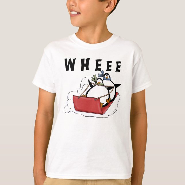 Camiseta Pinguins Sleding T-shirts (Frente)