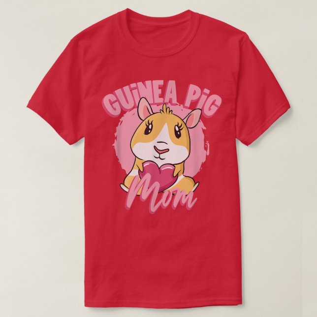 Camiseta Pinheiro-da-índia Mamãe Pet Lover Animal Guiné Cut (Frente do Design)