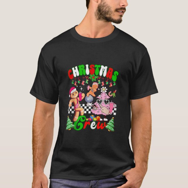 Camiseta Pinheiro do Biscoito da Tripulação de Natal (Frente)