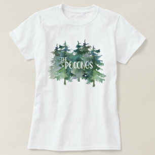 Camiseta Pinheiros bonitos da aguarela com o Poconos