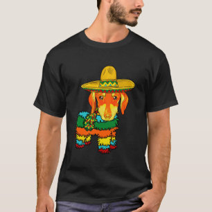 Camiseta Pinião de cachorro dachshund engraçado com chapéu
