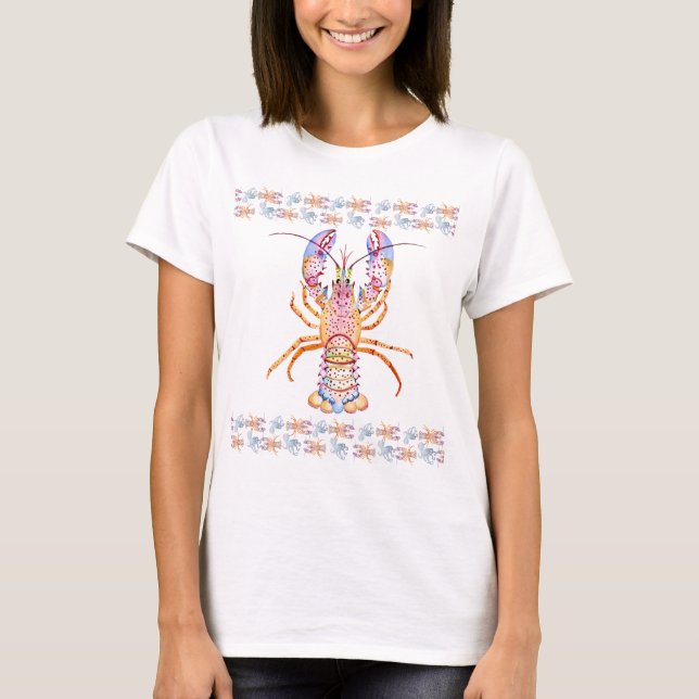 Camiseta Pink and Blue Lobster (Frente)