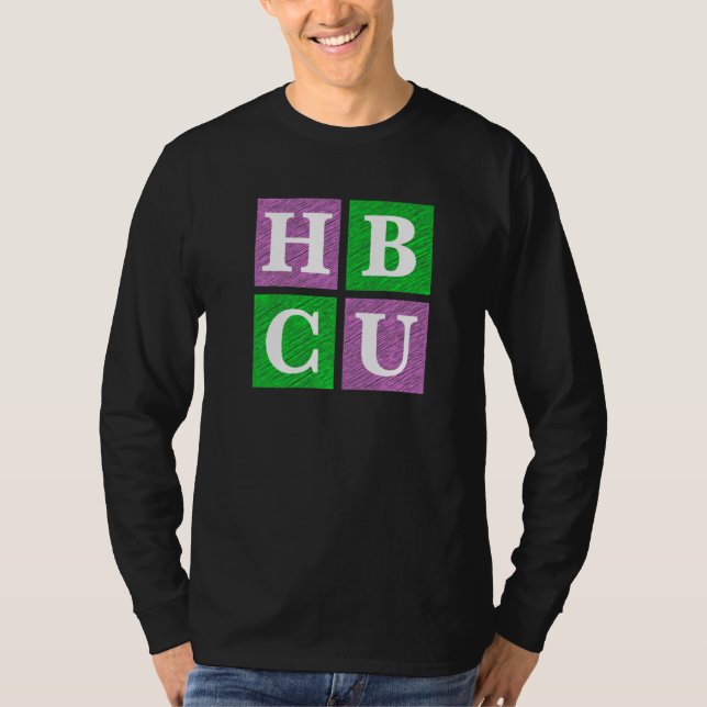 Camiseta Pink and Green HBCU Block Letters   (Frente)