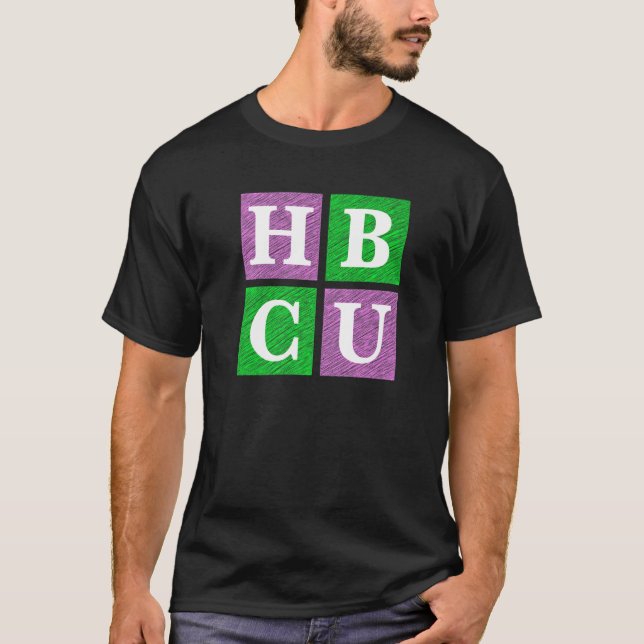 Camiseta Pink and Green HBCU Block Letters   (Frente)
