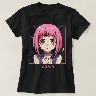 Camiseta Pink Anime Girl Devil Aesthetic