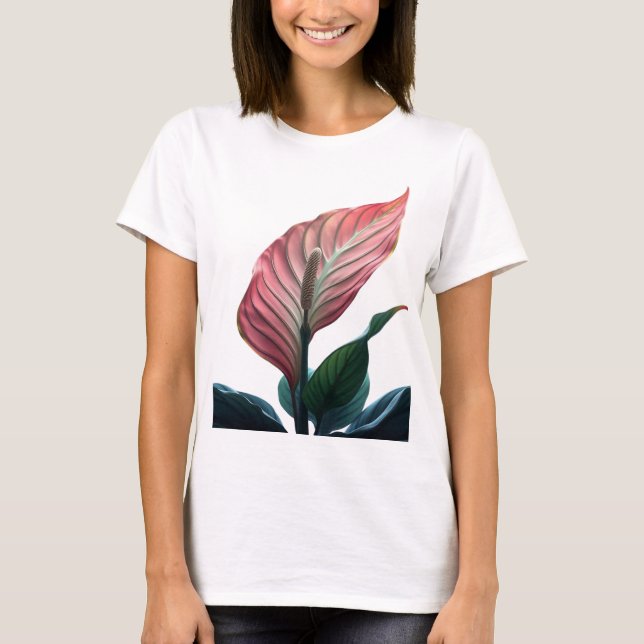 Camiseta pink anthurium (Frente)