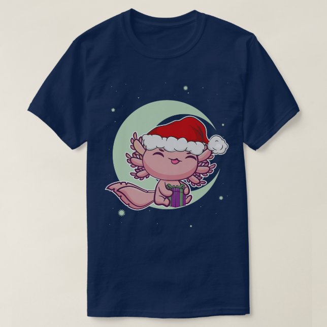 Camiseta Pink Aolotl Pet White véspera de Natal Meican Sala (Frente do Design)