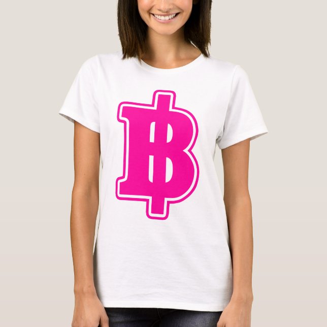 Camiseta PINK BAHT SGN ฿ Moeda Moeda Tailandesa ฿ (Frente)