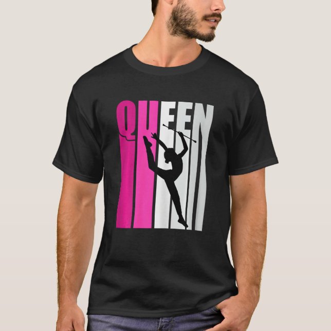 Camiseta Pink Baton Twirling Gymnast Queen Gymnastics Daugh (Frente)