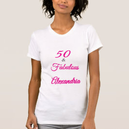 Camiseta Pink Black 50 & Fabulous 50th  Birthday 