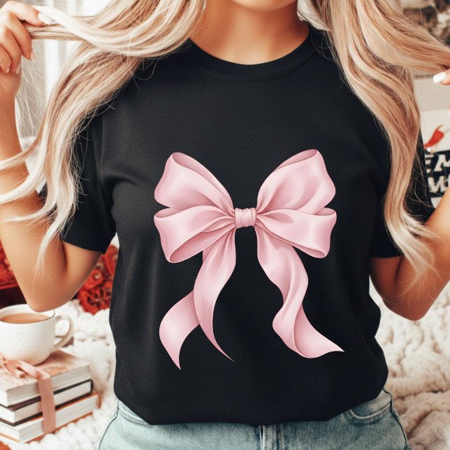 Camiseta Pink Bow Coquette Aesthetic Ribbon Girly Vintage (Criador carregado)