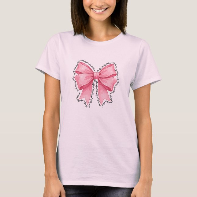 Camiseta Pink Bow T-Shirt • Elegant Thanksgiving (Frente)