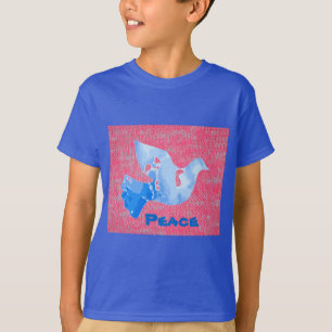 Camiseta Pink Burn Out Padrão Paz Amor Destino Arte
