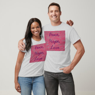 Camiseta Pink Burn Out Padrão Paz Amor Destino Arte