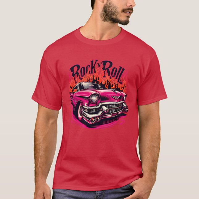Camiseta Pink cadillac rock nroll girl (Frente)