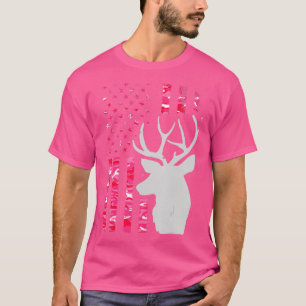 Camiseta Pink Camo American Flag Camouflage Buck Hunting W