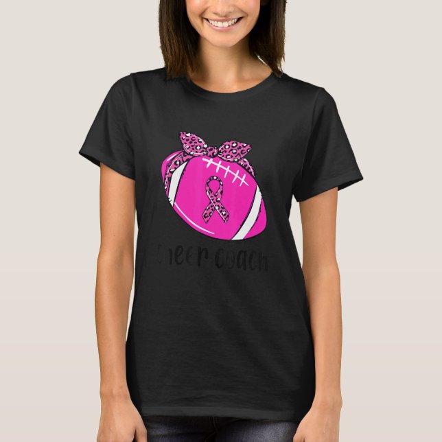 Camiseta Pink Cheer Coach Football Mom Cheerleading Breast (Frente)