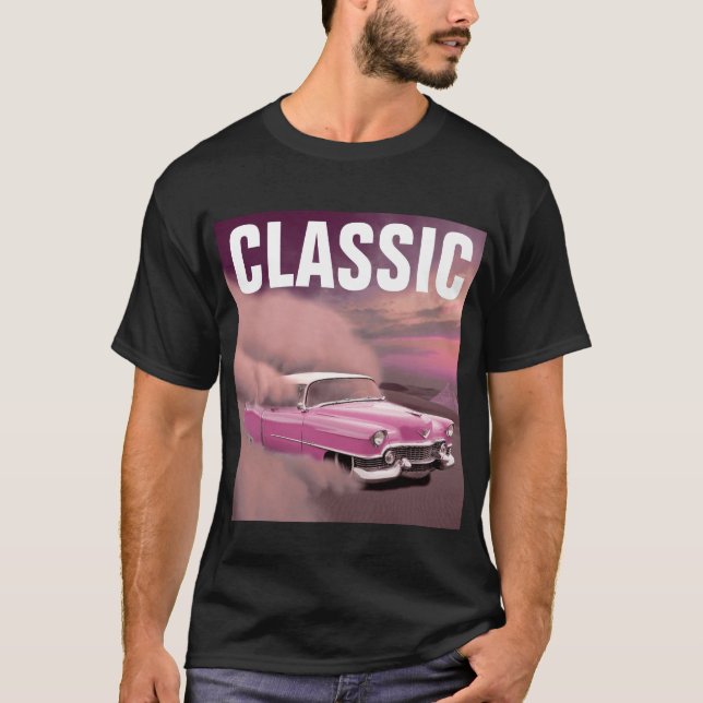 CAMISETA PINK CLASSIC CAR CLASSIC BIRTHDAY T-SHIRTS (Frente)