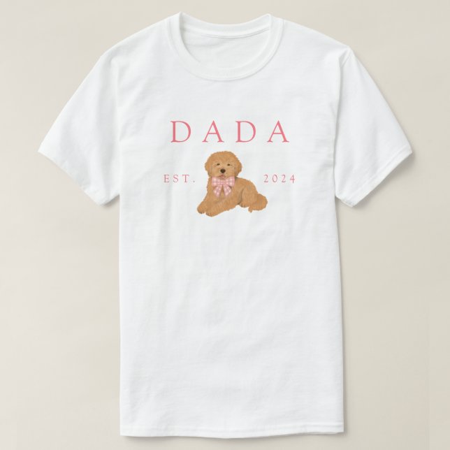 Camiseta Pink Dada Golden Doodle Birthday (Frente do Design)