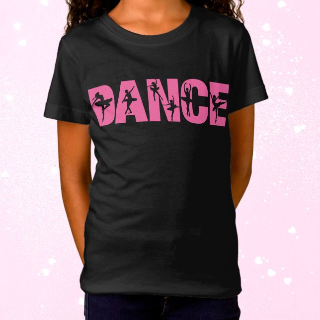 Camiseta Pink DANCE with Ballerina Cutouts (Criador carregado)