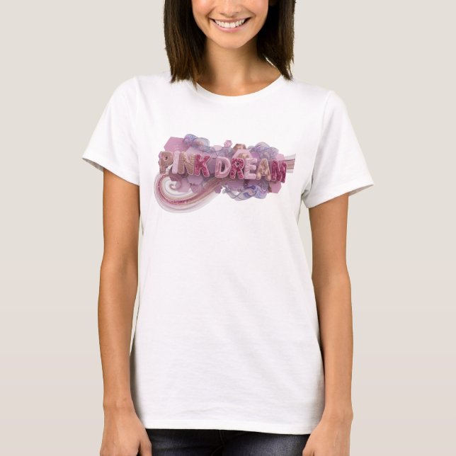 Camiseta PINK DREAM Cor-de-Rosa Atraente (Frente)