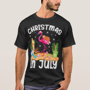 Camiseta Pink Flamingo Engraçado Slony Natal Em Julho