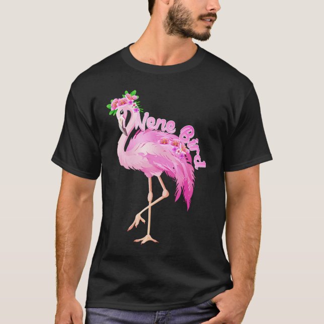 Camiseta Pink Flamingo Nene Bird Christmas  Matching Family (Frente)