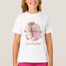 Camiseta Pink Floral Girls Inspiradora Fashion 