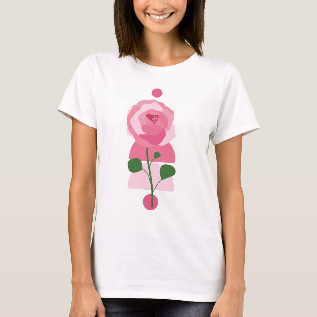 Camiseta Pink Flower Boho Shirt (Frente)