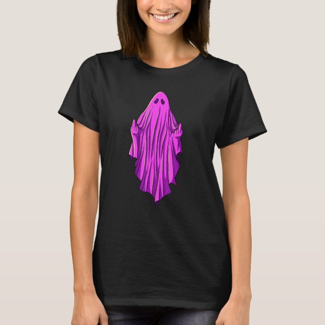 Camiseta Pink ghost with middle fingers (Frente)