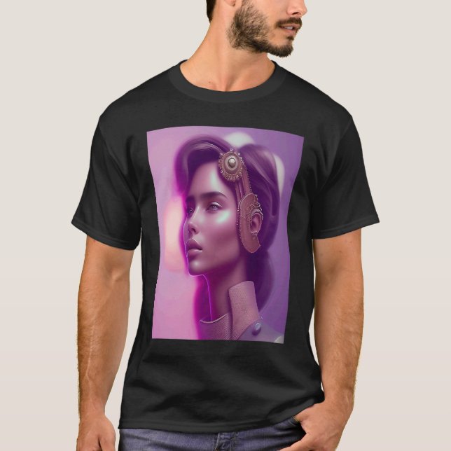 Camiseta Pink Glow Woman Look Purple Outfit Inspo Orange Vi (Frente)