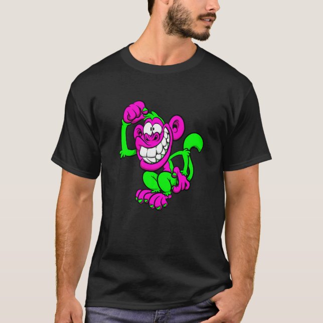 Camiseta Pink Green Crazy Monkey (Frente)
