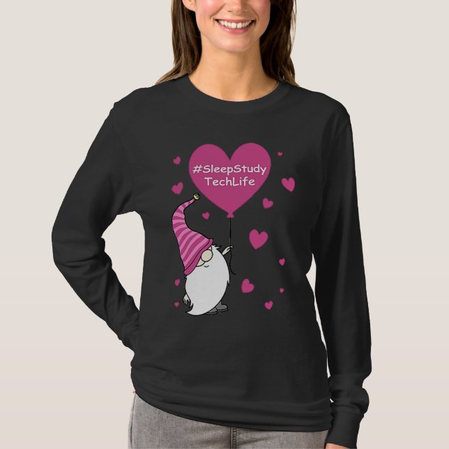 Camiseta Pink Grome Heart Sleep Study Tech Life Balloon Val (Frente)