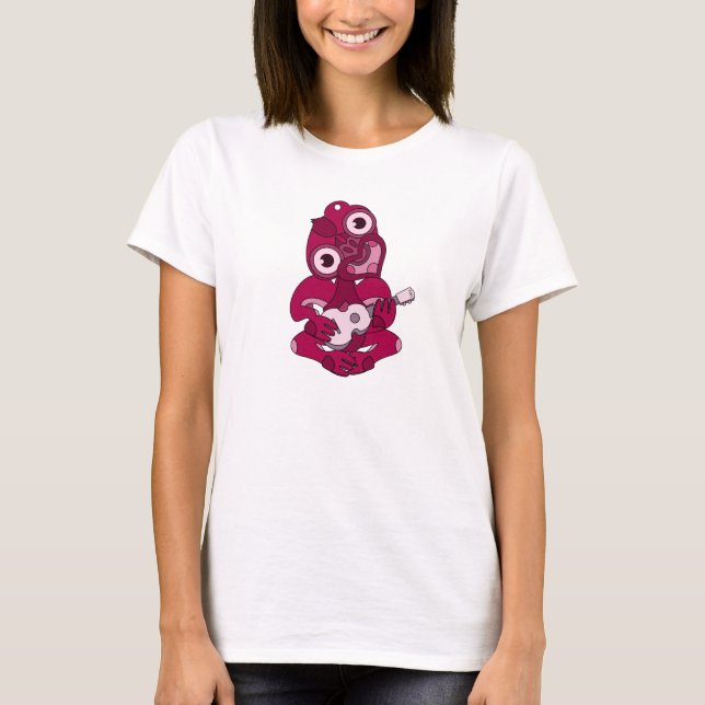 Camiseta PINK Hei Tiki PINK Ukulele (Frente)